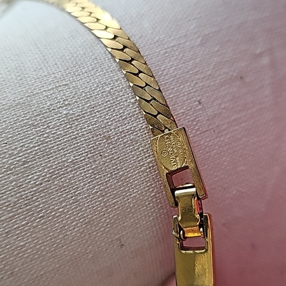 Necklace Givenchy herringbone gold plated vintage 1979 #1849 MAKE OFFER - Picture 5 of 5